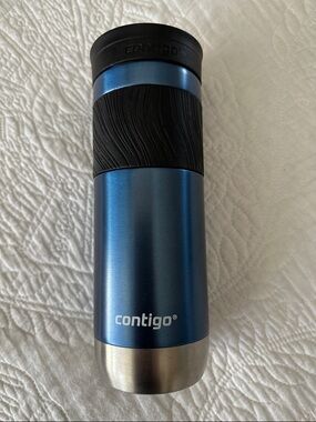 Contigo Metallic Blue Travel Tumbler with Black Grip